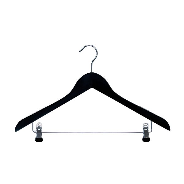 UMERAS LEMN NEGRU 44 CM SET 3 BUC CU BARA SI CARLIGE METALICE