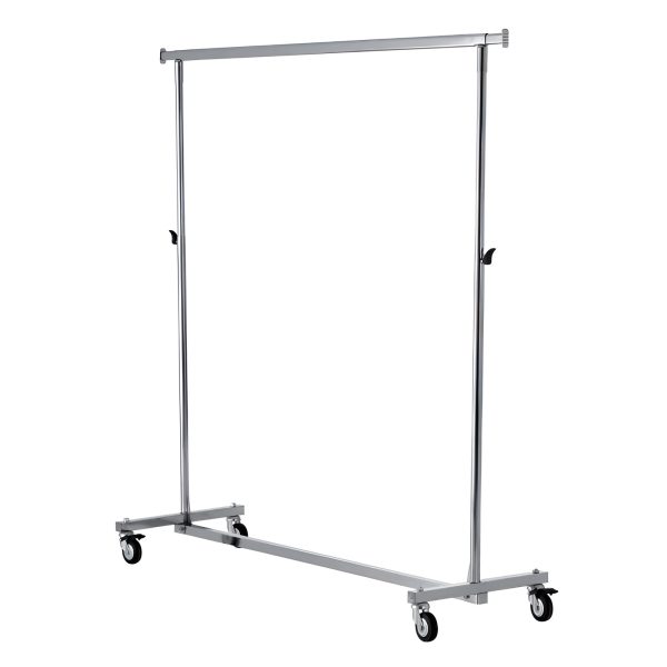 SUPORT UMERASE HAINE AJUSTABIL CU ROTI L150-220 ;H 115-190 CM, CROMAT