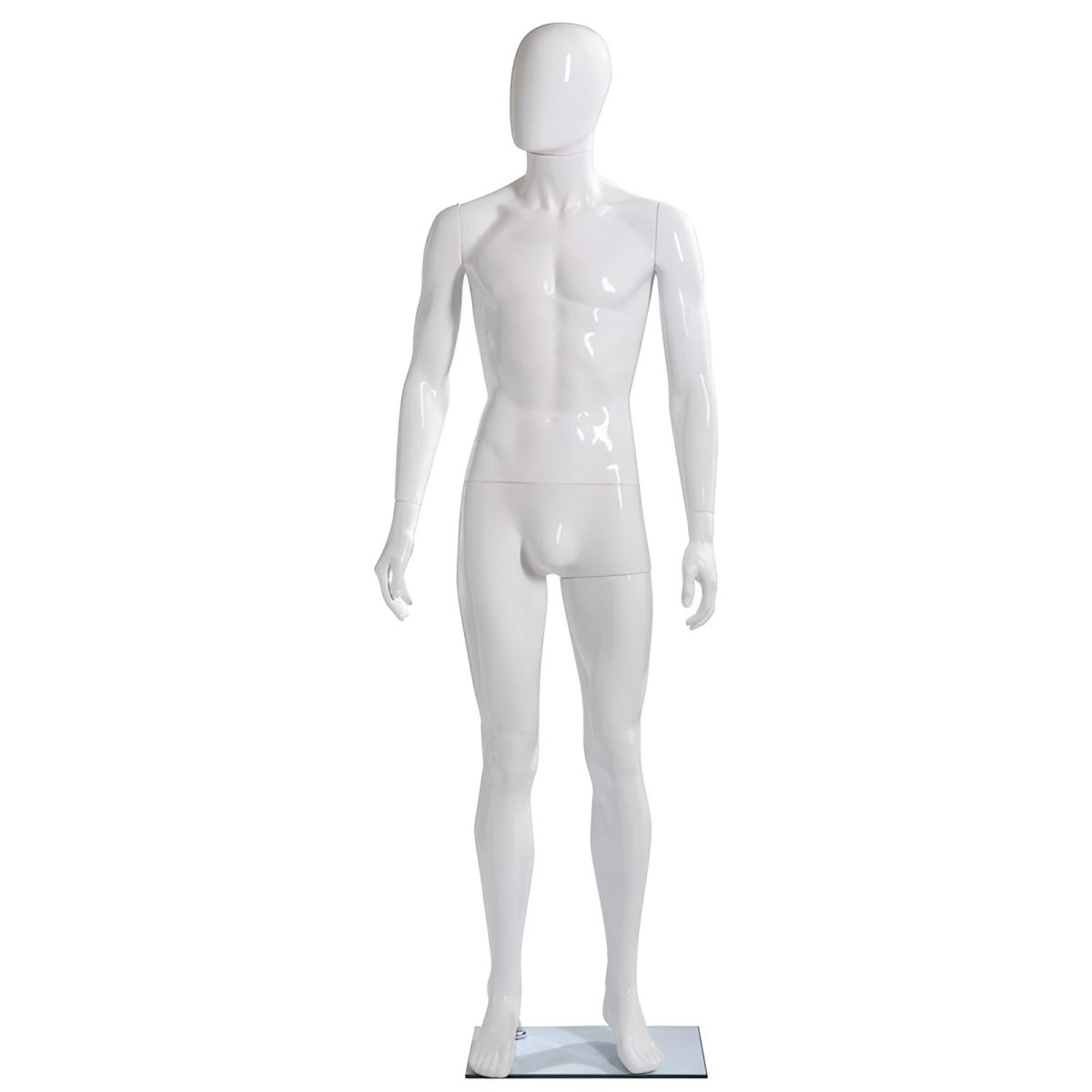 MANECHIN BARBAT H184 CM, ALB LUCIOS, PLASTIC, FARA CAP - imagine 2