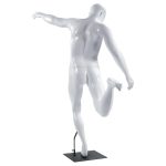 MANECHIN BARBAT FOOTBALLER, H189 CM, ALB LUCIOS, FIBRA DE STICLA, CU CAP