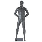 MANECHIN BARBAT "URBAN" H185 CM, GRI INCHIS, FIBRA DE STICLA, CU CAP