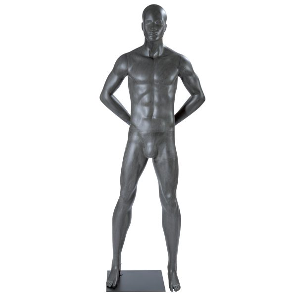 MANECHIN BARBAT "URBAN" H185 CM, GRI INCHIS, FIBRA DE STICLA, CU CAP