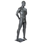 MANECHIN BARBAT "URBAN" H185 CM, GRI INCHIS, FIBRA DE STICLA, CU CAP - imagine 2