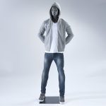 MANECHIN BARBAT "URBAN" H185 CM, GRI INCHIS, FIBRA DE STICLA, CU CAP - imagine 4