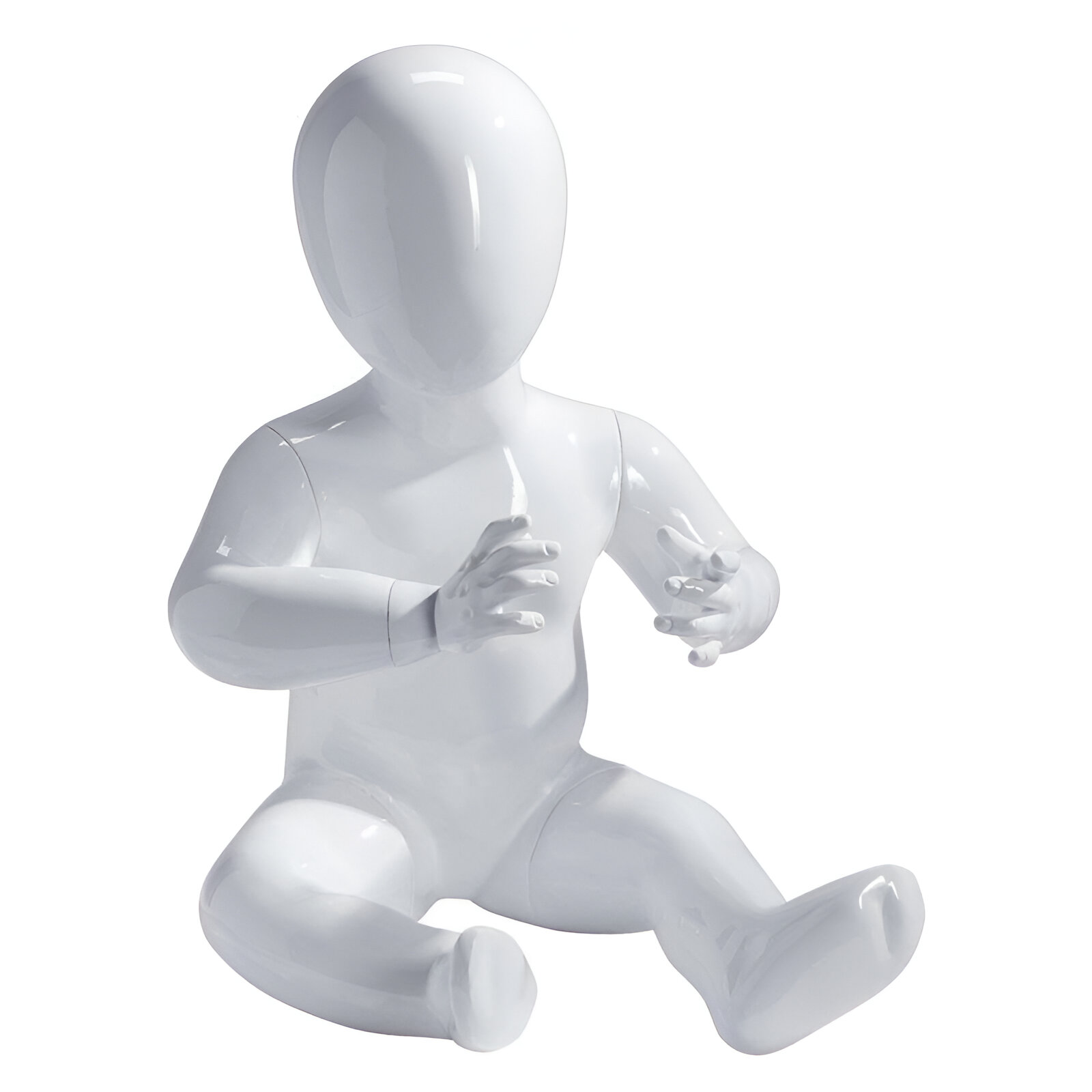 181002.0001 MANECHIN BEBE H44 CM, ALB LUCIOS, PLASTIC, POZITIA IN SEZUT - imagine 1