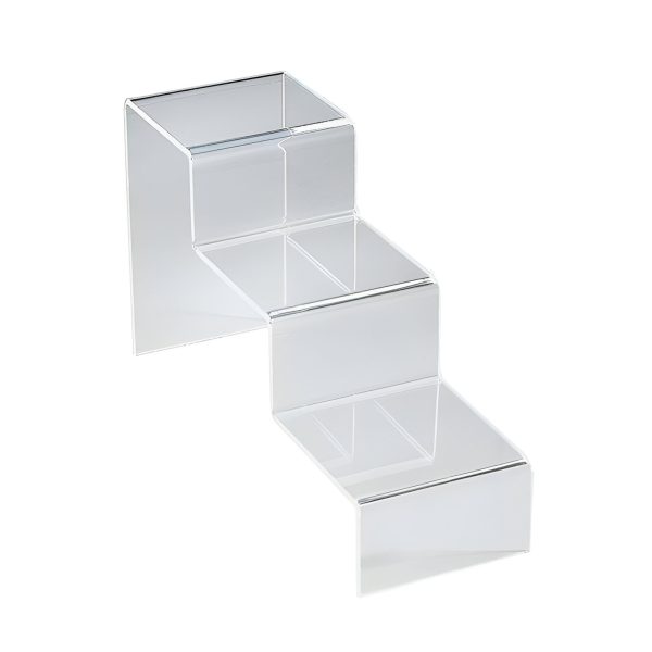 STAND PLEXIGLAS TRANSPARENT 30X10 CM IN 3 TREPTE, PT. EXPUNERE PRODUS IN VITRINE
