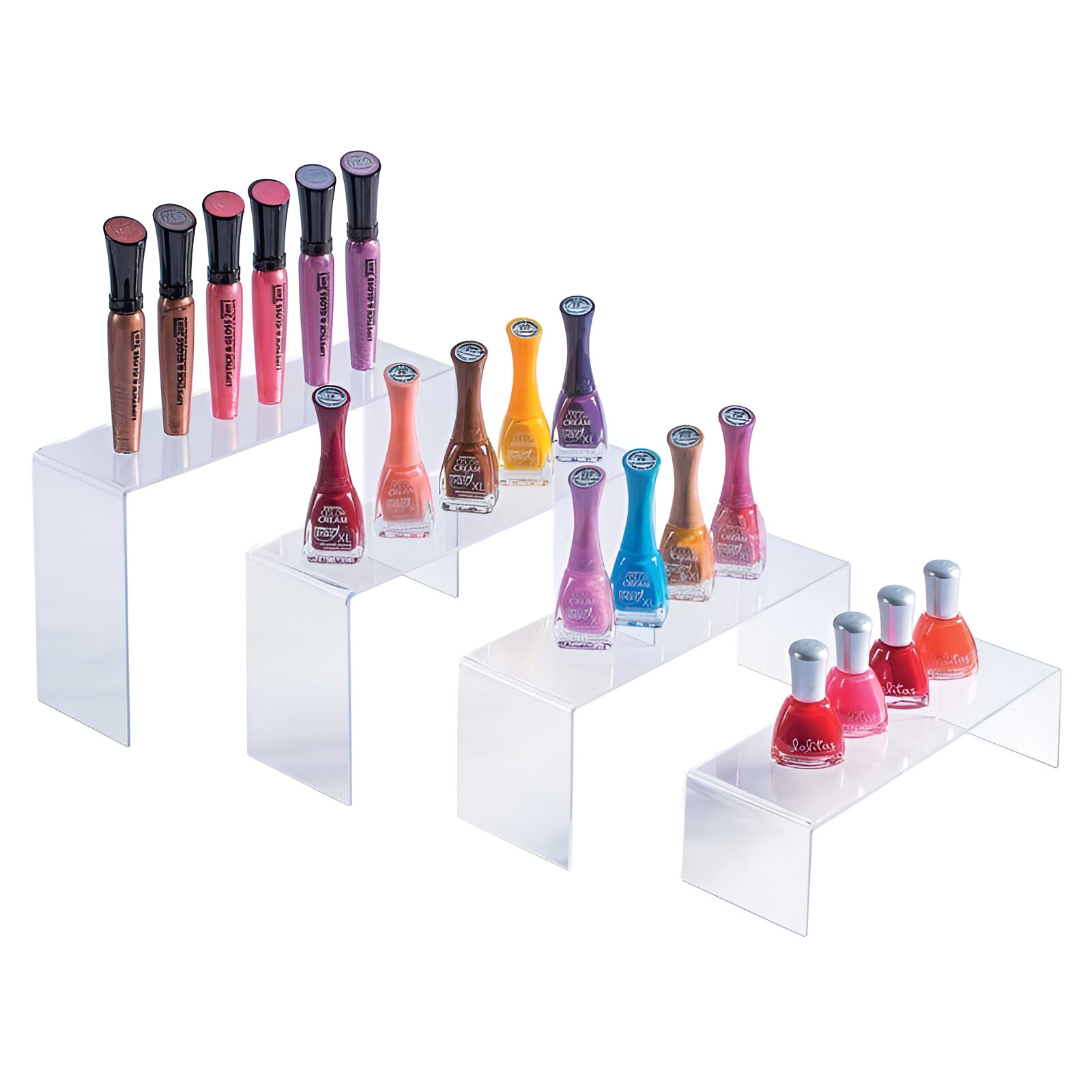 181004.0034 STAND PLEXIGLAS TRANSPARENT SET 4 BUCATI, PENTRU EXPUNERE PRODUSE IN VITRINE - imagine 1