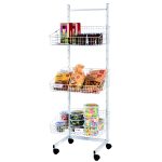 STAND METALIC ALB CU ROTI SI 3 COSURI SARMA 60X44X171 CM - imagine 2