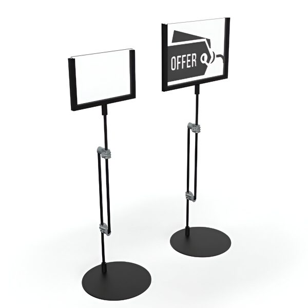 SUPORT / DISPLAY METALIC PENTRU AFIS FORMAT A6 REGLABIL 36-61 CM