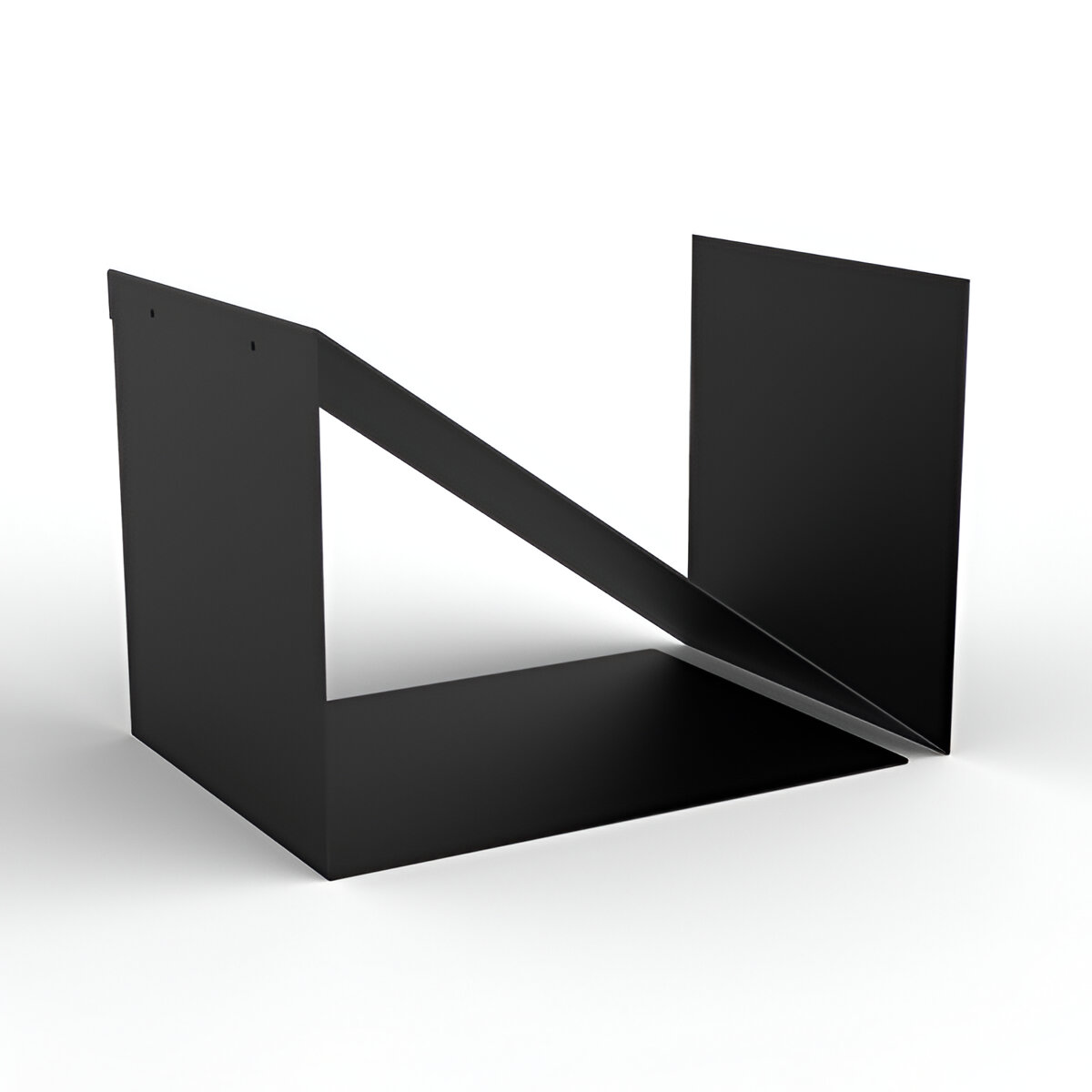 181004.0169 DISPLAY METALIC PENTRU EXPUNERE IN VITRINE, CU 2 COMPARTIMENTE NEGRU MAT - imagine 1