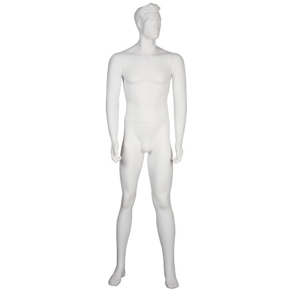 MANECHIN BARBAT H188 CM, ALB, FIBRA DE STICLA, CAP CU TRASATURI