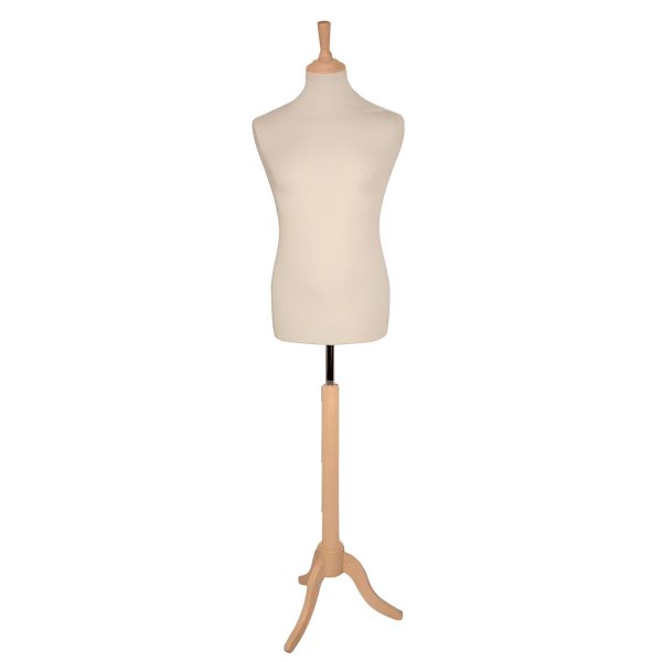 BUST CROITORIE BARBAT, BEJ CU SUPORT LEMN, INALTIME REGLABILA 135-170 CM