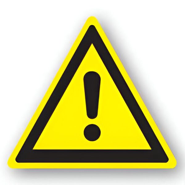 BANDA ADEZIVA "EXCLAMATIE" TRIUNGHI 30.5CM GALBEN