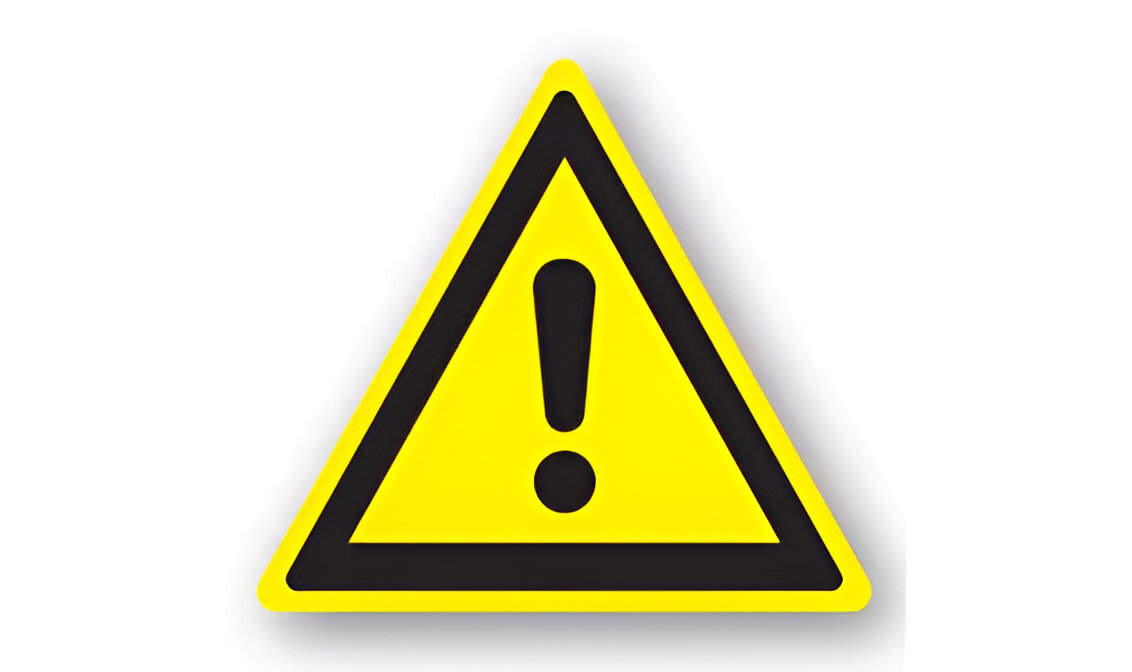 184501.0016-2 BANDA ADEZIVA "EXCLAMATIE" TRIUNGHI 30.5CM GALBEN - imagine 1