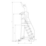 SCARA CU 7 TREPTE 1330X530 MM H1750 MM CU PLATFORMA - imagine 2