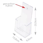 SUPORT PLEXIGLAS PT PLIANTE 1/3 A4 11X22 CM , PT. TEJGHEA / MASA SAU PERETE - imagine 2