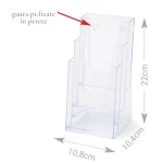 SUPORT PLEXIGLAS PT PLIANTE 1/3 A4 11X22 CM , PT. TEJGHEA / MASA SAU PERETE - imagine 4