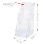 SUPORT PLEXIGLAS PT PLIANTE 1/3 A4 11X22 CM , PT. TEJGHEA / MASA SAU PERETE - imagine 5