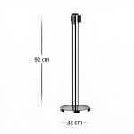 COLOANA LIMITARE ACCES 92 CM , DIAMETRU 63 MM ,BAZA CROM SI BANDA NEAGRA 230 CM - imagine 3