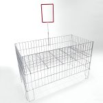 COS DE SARMA PLIABIL / BOXPALET METALIC CU PICIOARE 60X120X75 CM GALVANIZAT