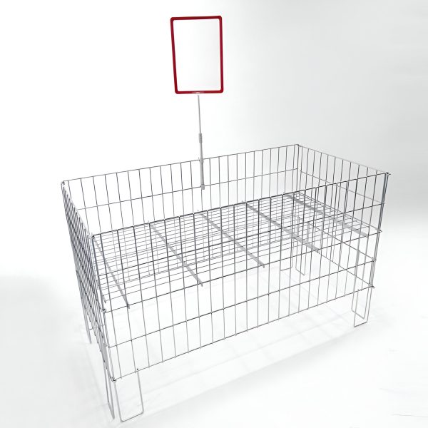 COS DE SARMA PLIABIL / BOXPALET METALIC CU PICIOARE 60X120X75 CM GALVANIZAT