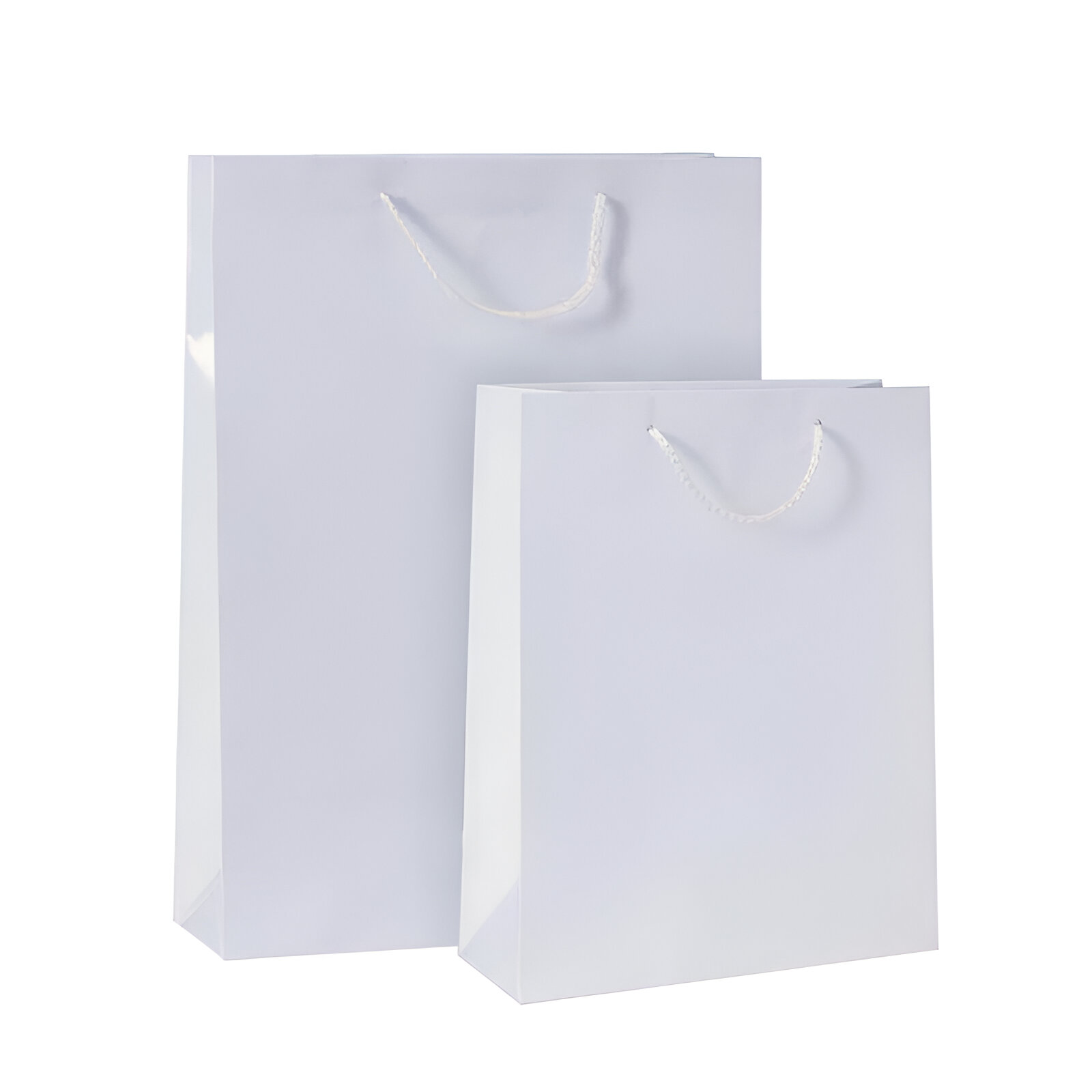 191004.0775 PUNGA HARTIE PLASTIFIATA MAT ALB CU CORDON 12 BUC - imagine 1