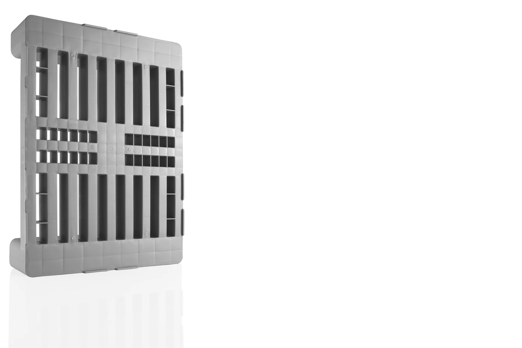 194000.0015 PALET PLASTIC H2 PE 600X800X160 MM 7 MM GRI - imagine 1