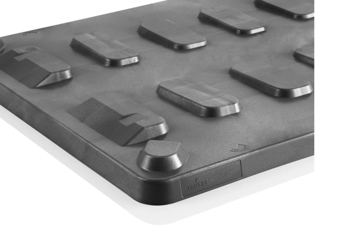 CAPAC BOX PALET PLASTIC CB1 1200X800X8 MM HDPE GRI - imagine 4