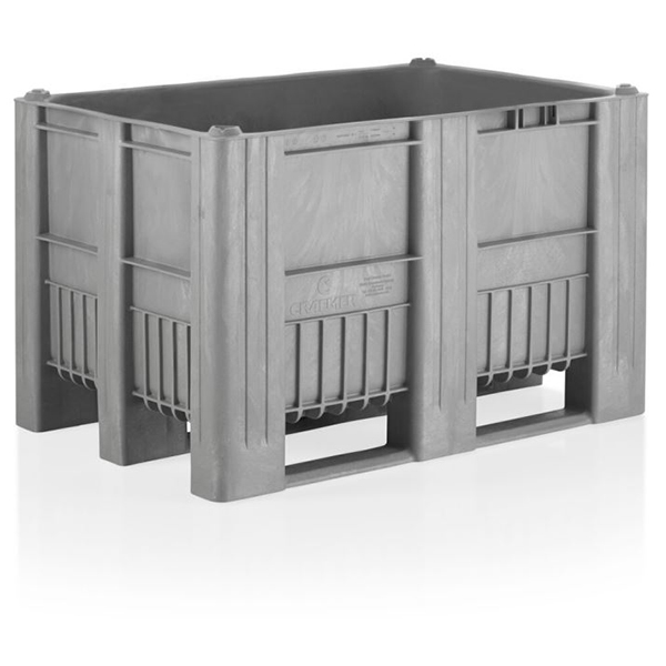 BOX PALET PLASTIC CB1 PE 1200X800X740 MM GRI DESCHIS