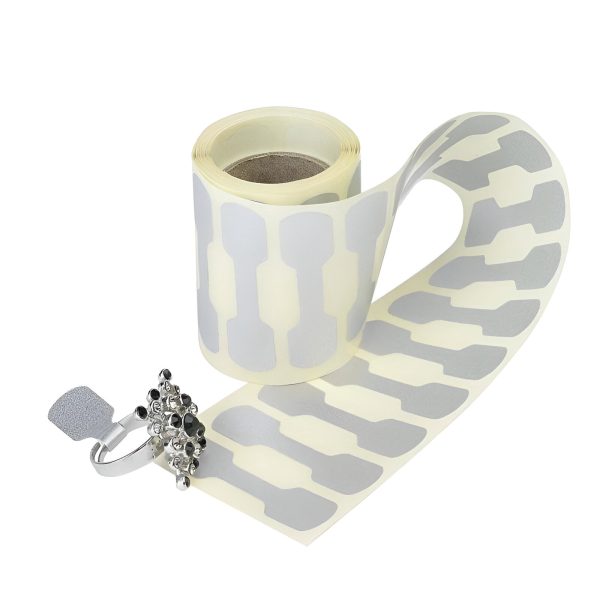 ETICHETA PENTRU BIJUTERII 50X12 MM HARTIE ARGINTIE , ROLA 1000 BUCATI