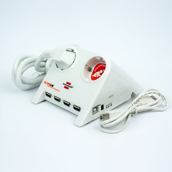 PRELUNGITOR BIROU CU 2 PRIZE SI USB ALB