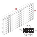 PANOU PERFORAT PENTRU SCULE 125X40 CM ALB RAL 9001 - imagine 3
