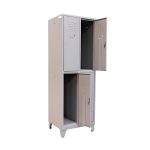 VESTIAR METALIC H1800X600X450 MM CU 2 CANATE, 4 USI GRI RAL 9006 - imagine 3
