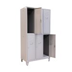 VESTIAR METALIC H1800X900X450 MM CU 3 CANATE, 6 USI GRI RAL 9006 - imagine 3