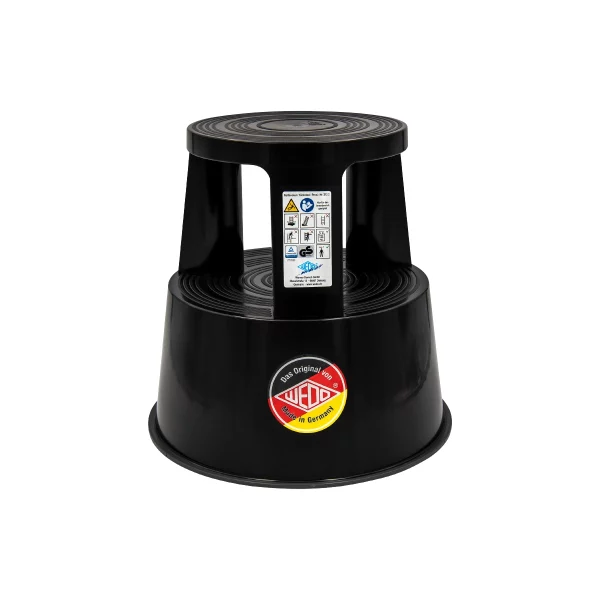 TABURET - SCARA CU 2 NIVELURI H40 CM 150KG NEGRU CU ROTI