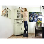 TABURET - SCARA CU 2 NIVELURI H40 CM 150KG NEGRU CU ROTI - imagine 4