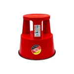 TABURET - SCARA CU 2 NIVELURI H40 CM 150KG ROSU CU ROTI