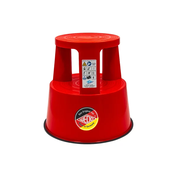 TABURET - SCARA CU 2 NIVELURI H40 CM 150KG ROSU CU ROTI