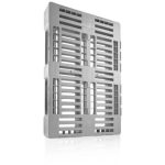 PALET PLASTIC H1 PE 1200X800X160 MM CU MARGINE 7 MM GRI