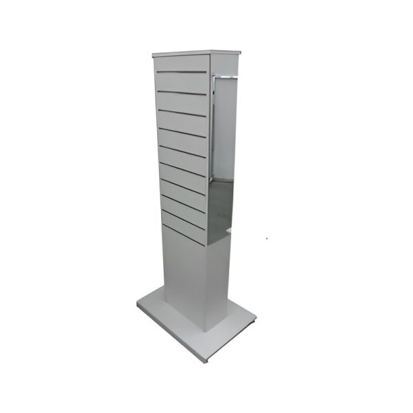 STAND DIN PAL ALB SLATWALL 20X42X170 CM CU OGLINDA