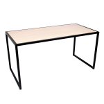 MASA PT.PREZENTARE PRODUSE 80X160X80 CM,CADRU METALIC NEGRU, BLAT ARTAR