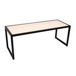 MASA PT.PREZENTARE PRODUSE 50X130X50 CM,CADRU METALIC NEGRU, BLAT ARTAR