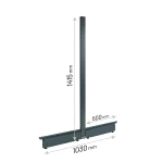 COLOANA H141.5CM & 2 PICIOARE 50CM CU PARTI CONECTOARE RAL7016 - imagine 3
