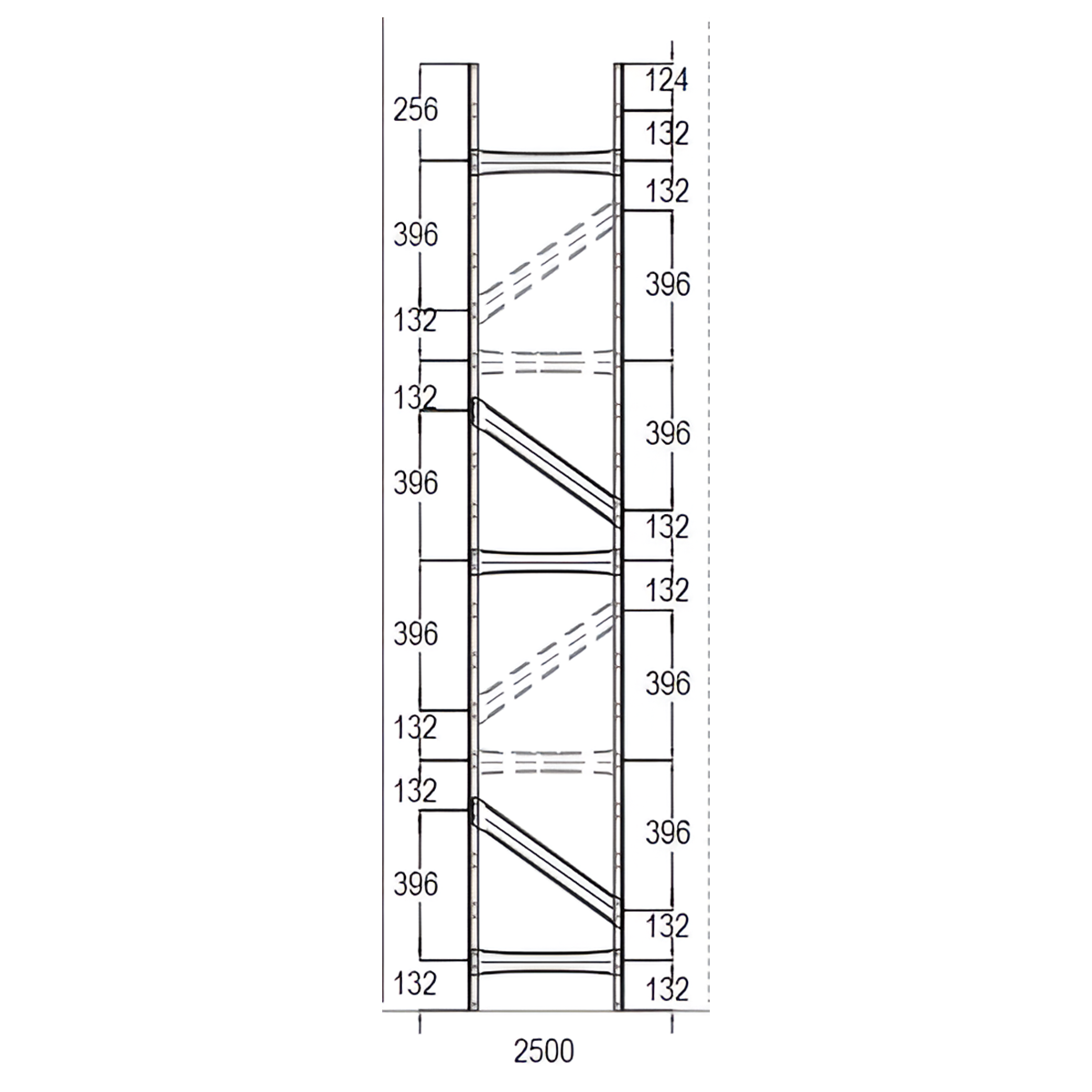 858000.0467 CADRU LATERAL 2500 X 500 MM PT.RAFTURI DEPOZITARE USOARA - imagine 1