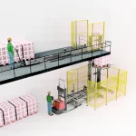 SISTEM LIFT+CONVEIOR AUTOMATIZAT PENTRU TRANSFER PALETI H 0.5-14 M