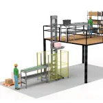 SISTEM LIFT+CONVEIOR AUTOMATIZAT PENTRU TRANSFER CUTII L600 MM