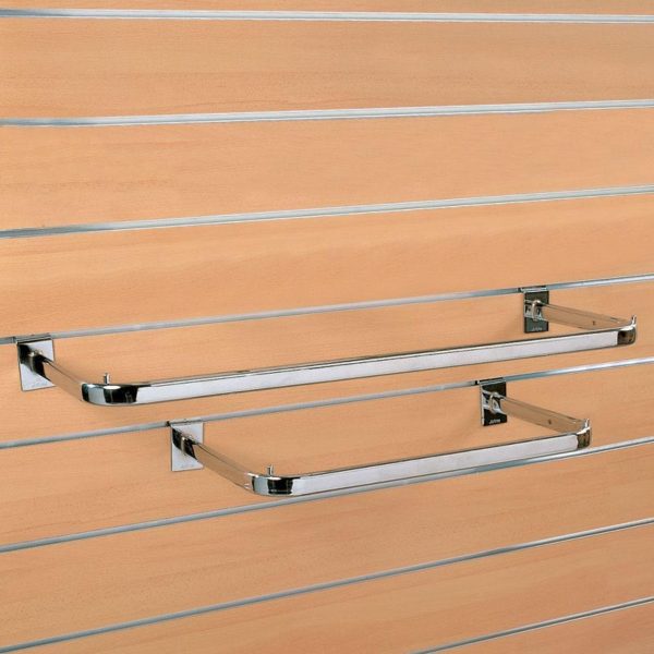 BARA HAINE "U" CU PRINDERE IN PANOU SLAT, L600 MM, CROMATA