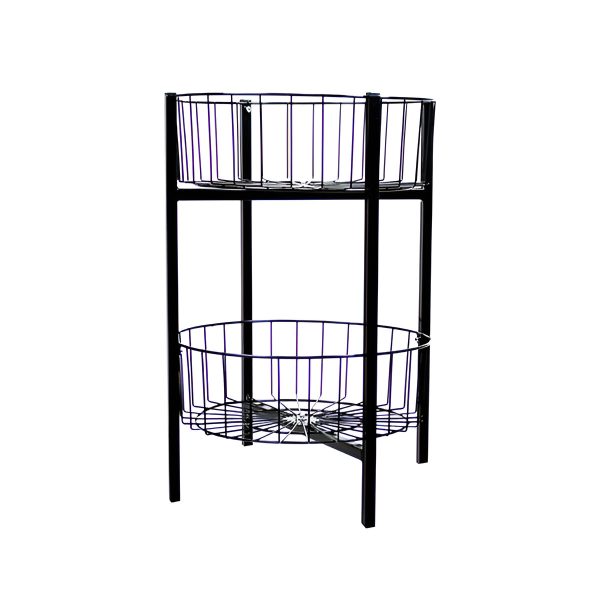 COS SARMA ROTUND PT PROMOTII PE 2 NIVELURI NEGRU H85 CM DIAM. 50 CM