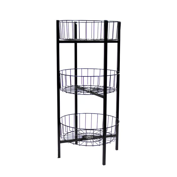 COS SARMA ROTUND PT PROMOTII, PE 3 NIVELURI NEGRU H110 CM DIAM. 50 CM