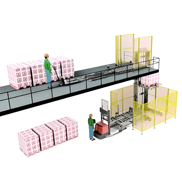 SISTEM LIFT+CONVEIOR AUTOMATIZAT PENTRU TRANSFER PALETI H 0.5-14 M